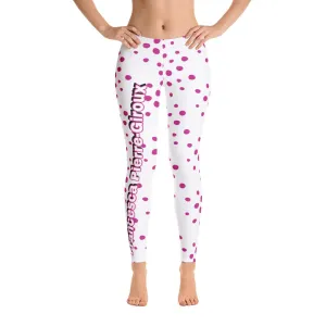 Women's Francesa Pierre-Giroux pooka dots yoga Leggings in White for exercise and fitness