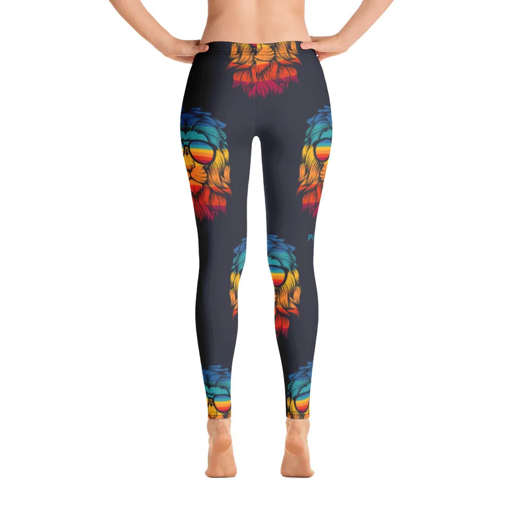 Women's Francesca Pierre-Giroux Cool Lion Yoga pants leggings for exercise and cross fit