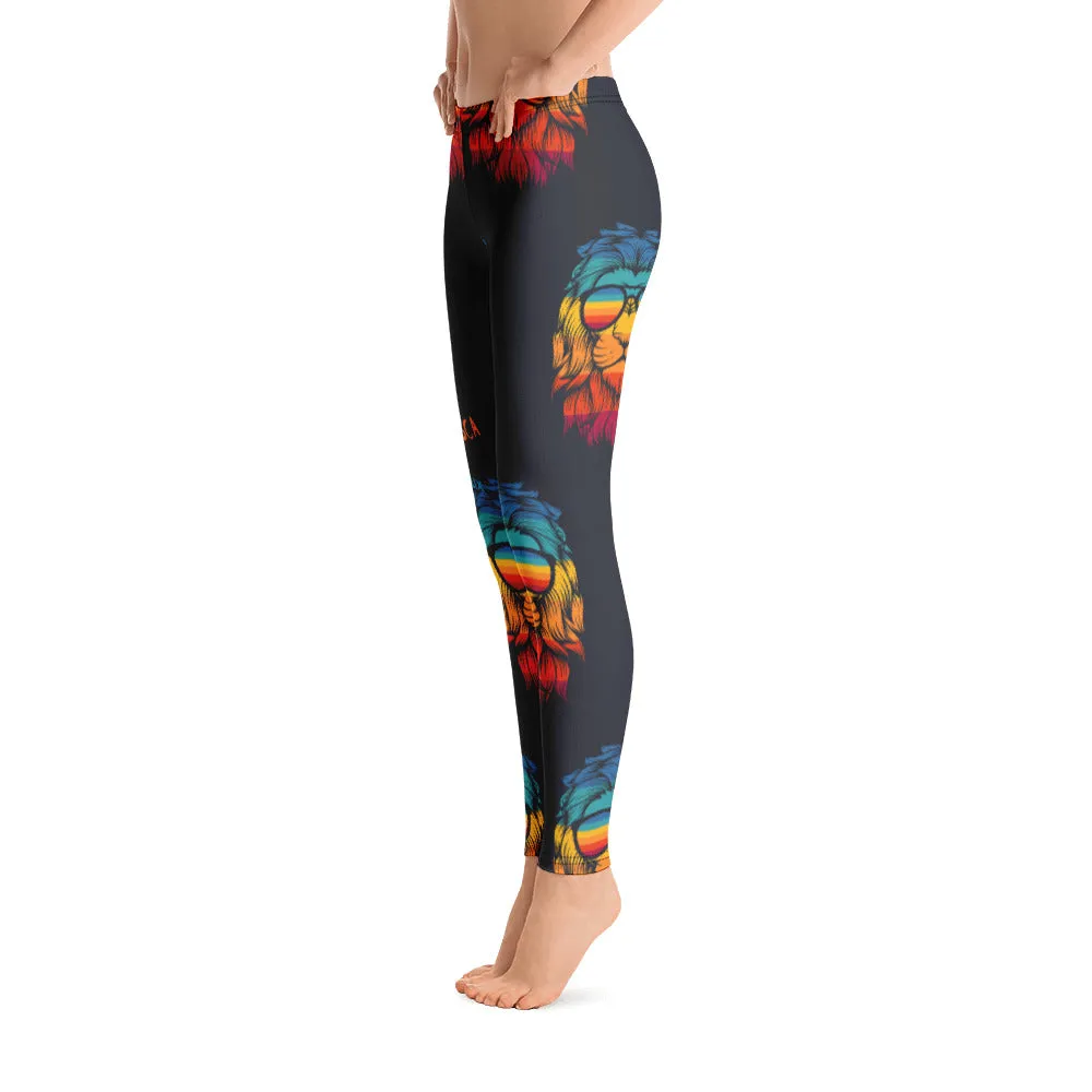 Women's Francesca Pierre-Giroux Cool Lion Yoga pants leggings for exercise and cross fit