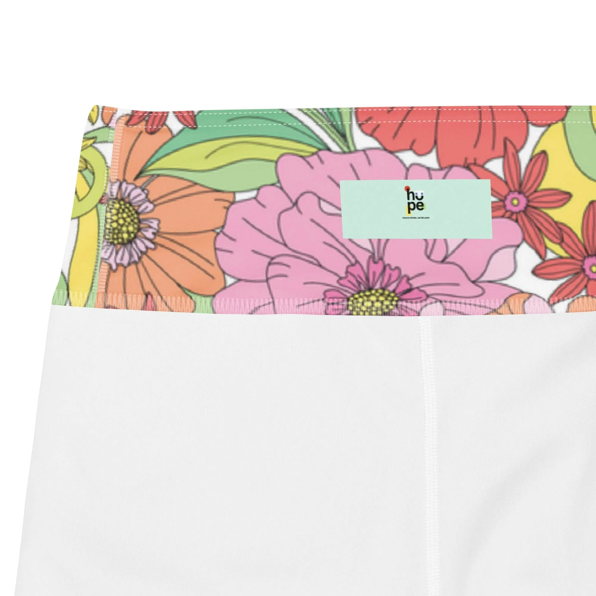 Women's Golden Floral Yoga Leggings - Fitness Apparel
