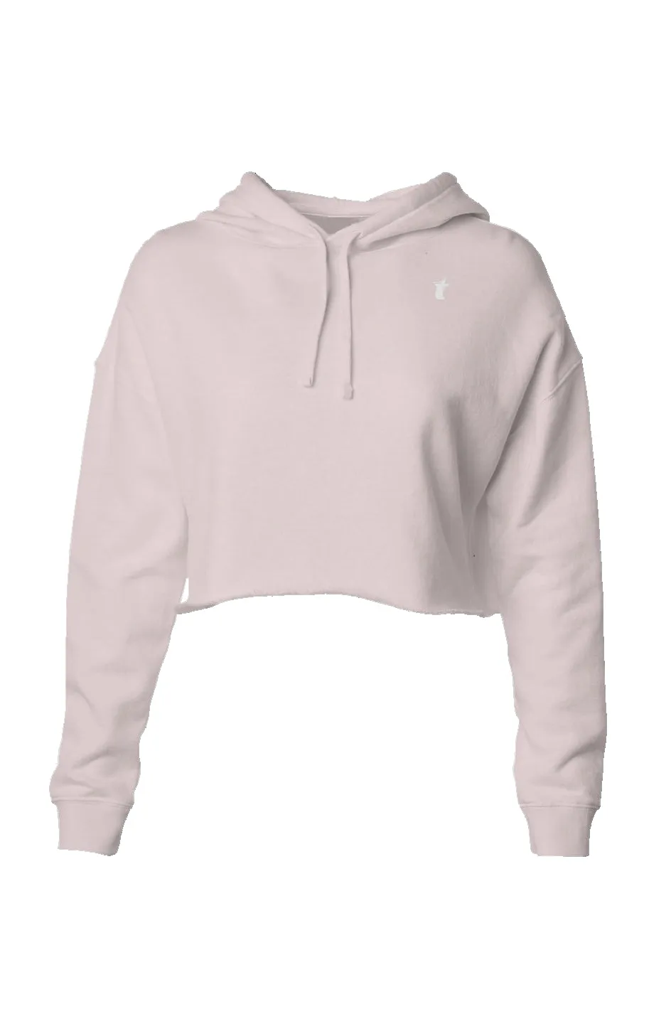 Womens Lightweight Crop Hoodie- blush