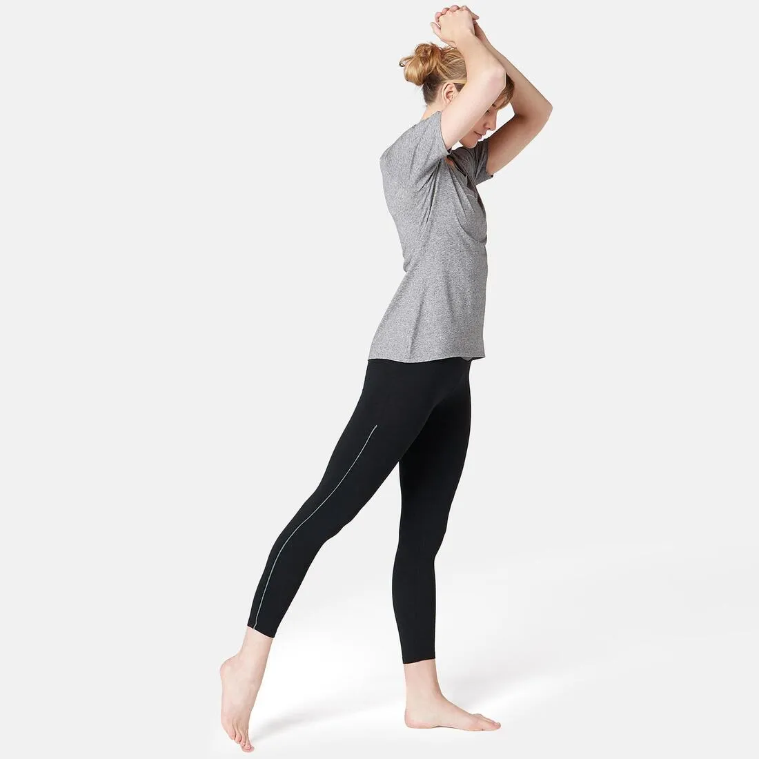 Women's Piped 7/8 Fitness Leggings 510 - Black/Grey