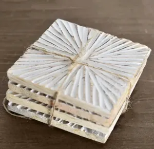 Wood Sunburst Coaster Set