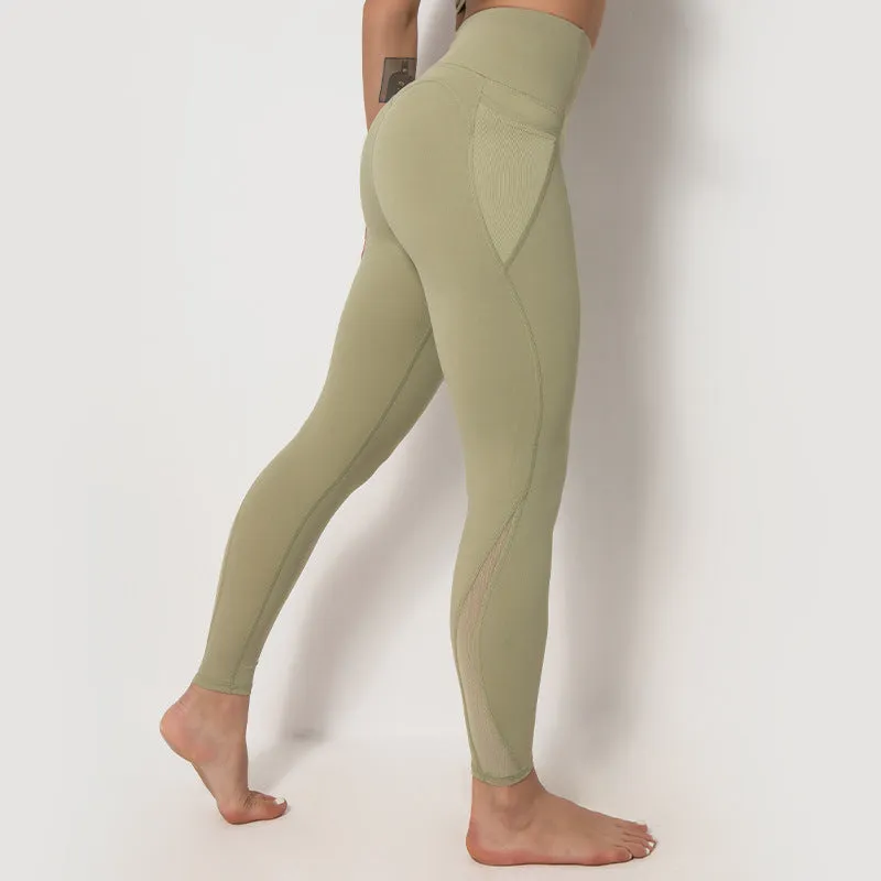 Workout Clothing 2021 leggings Black for women Push Up Fitness Mesh Butt Lift Women Yoga Pants Leggings with Pockets