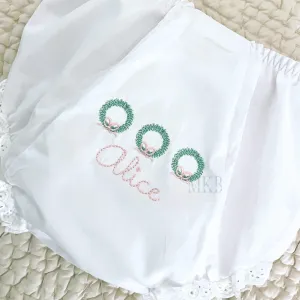 Wreath Trio with Satin Stitch Bows Mini Embroidery Design