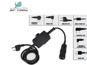Z-TAC Atlantic Signal J-PTT Switch, Kenwood 2-pin Connector - Black