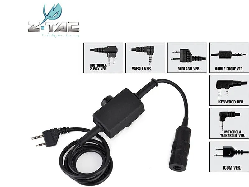 Z-TAC Atlantic Signal J-PTT Switch, Kenwood 2-pin Connector - Black