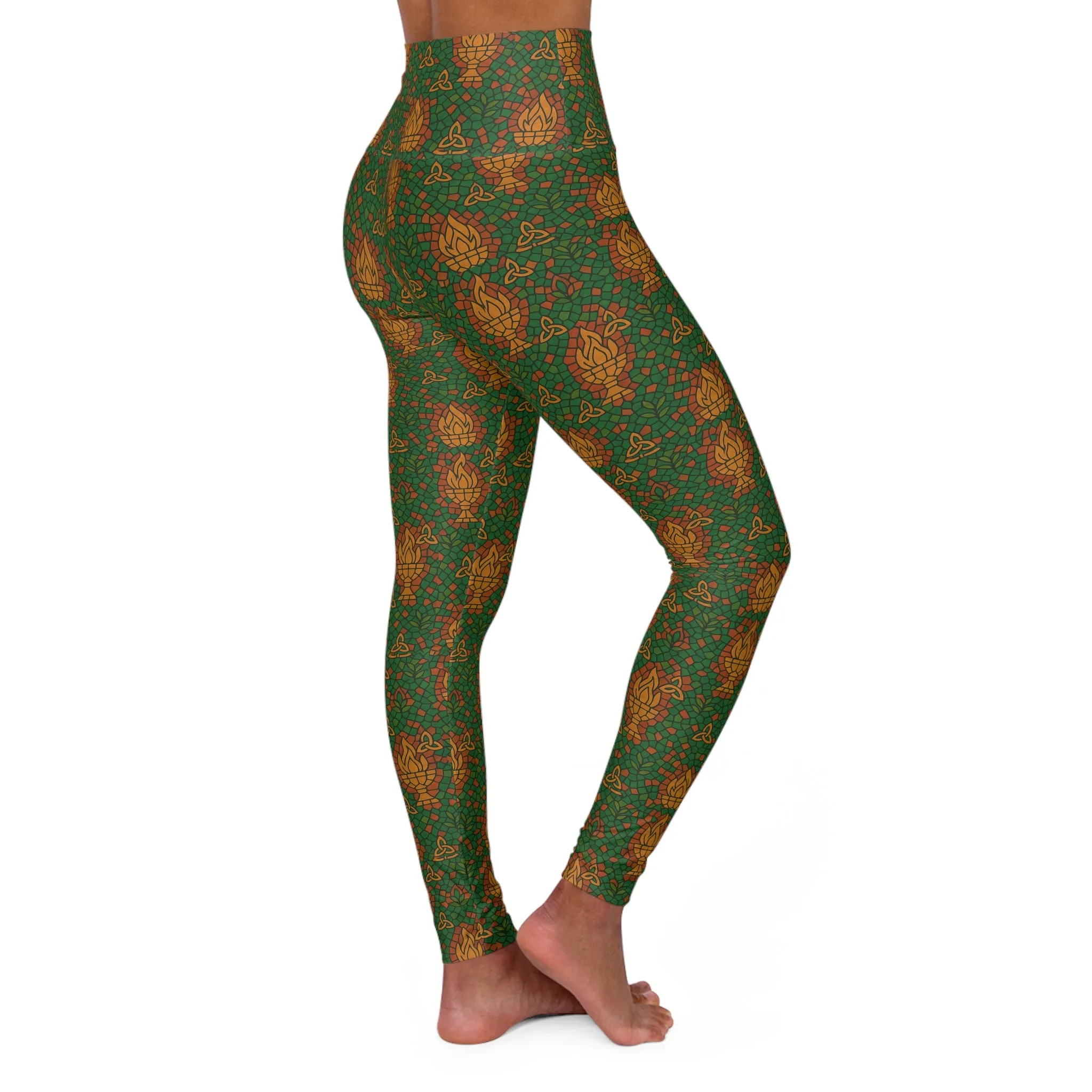 Zen Pattern High Waisted Yoga Leggings for Mindful Movement
